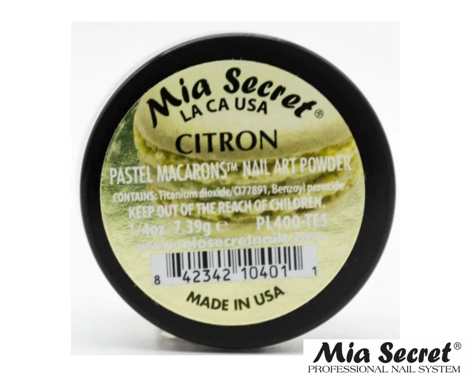 Mia Secret Nail Art Powder Pastel Macarons Collection (CITRON) 1/4oz