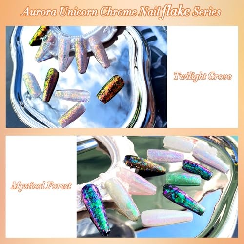Unicorn Chameleon Flake, Aurora Unichrome Mermaid Iridescent Mystical Forest