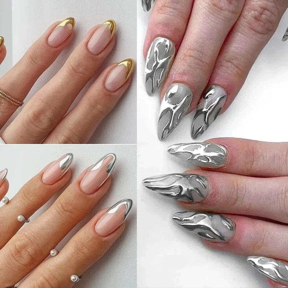23Color Chrome Nail Powder Set Metallic Mirror Effect Y2K Pigment Manicure Decor