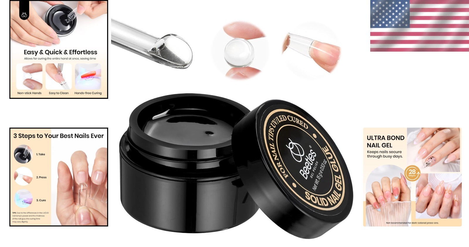 15g Beetles Nail Glue Gel for Effortless 3D Art – UV Cured & Beginner-Friendly