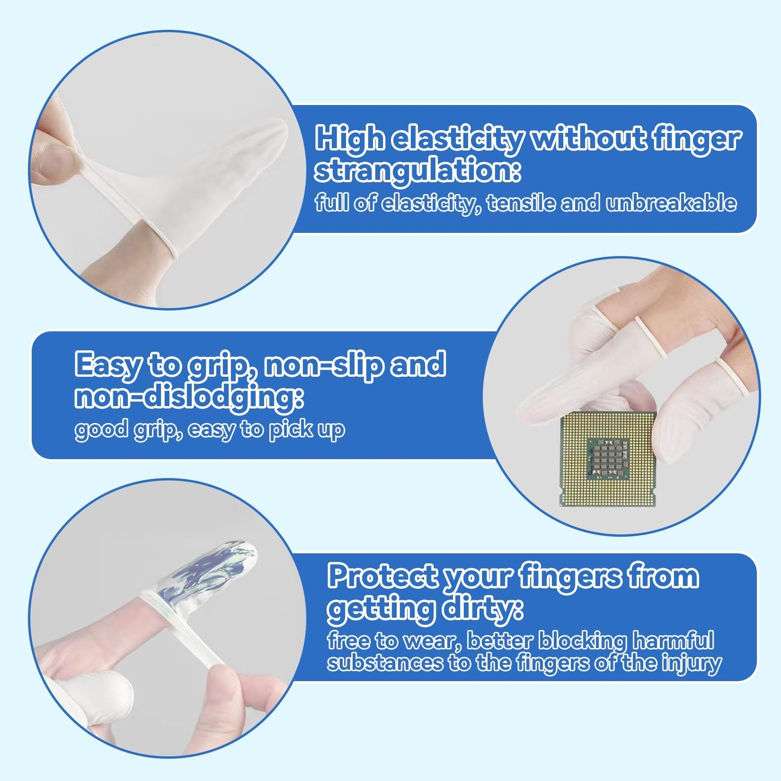 Disposable Finger Cots Rubber Fingertips Thumb Cover for Nail Art Tattoo