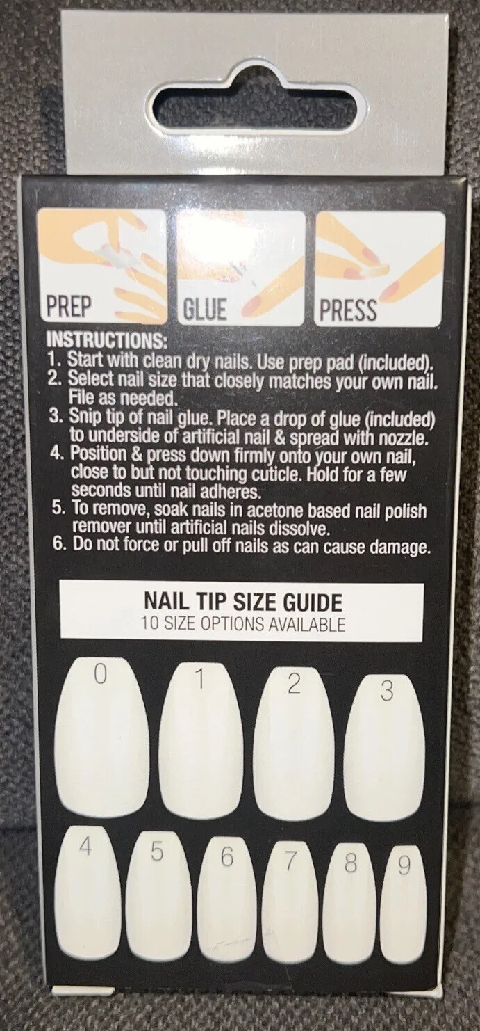 L.A. COLORS Nail Frill Artificial Nail Tips, Marble-ous Mani, 33 Pieces