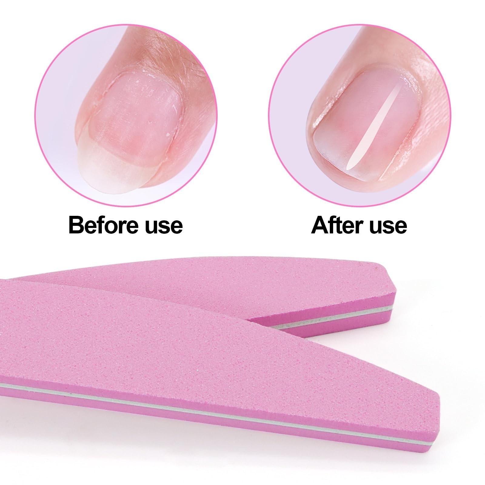 Nail Buffers 20 Pack 100/180 Grit Buffer Block Sponge Buffing Nail Washable D…