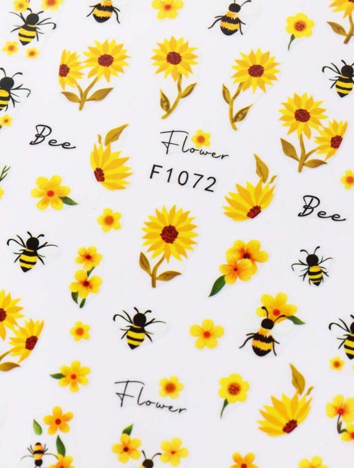 Nail Art Stickers Decals Spring Summer Flowers Bumble Bee Floral Bees Sunflower