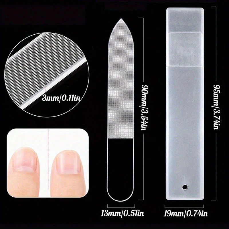 Nano Glass Nail File Professional Polishing Transparent Manicure Tools