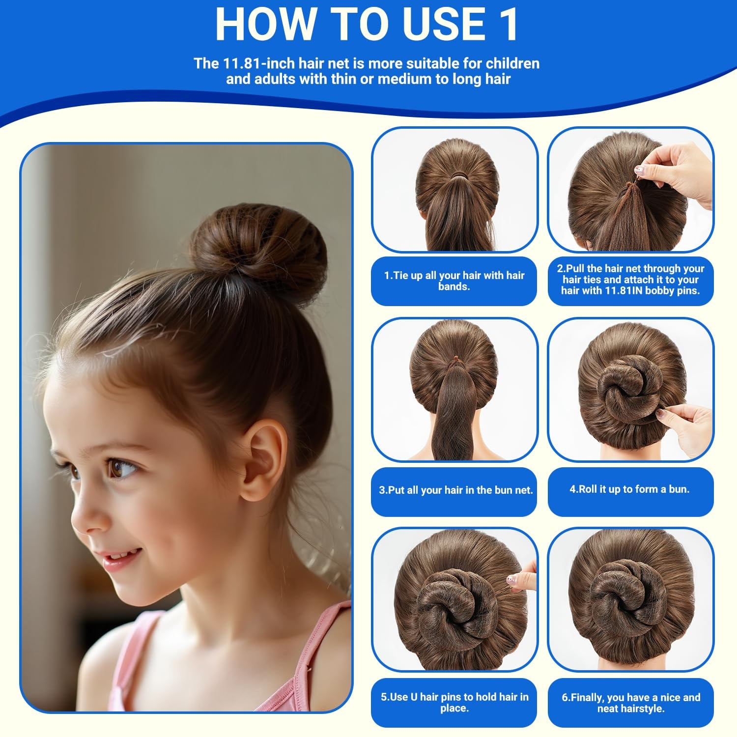 TsMADDTs Bobby Pins and Hair Nets Set, 1 Count (Pack of 1), brown