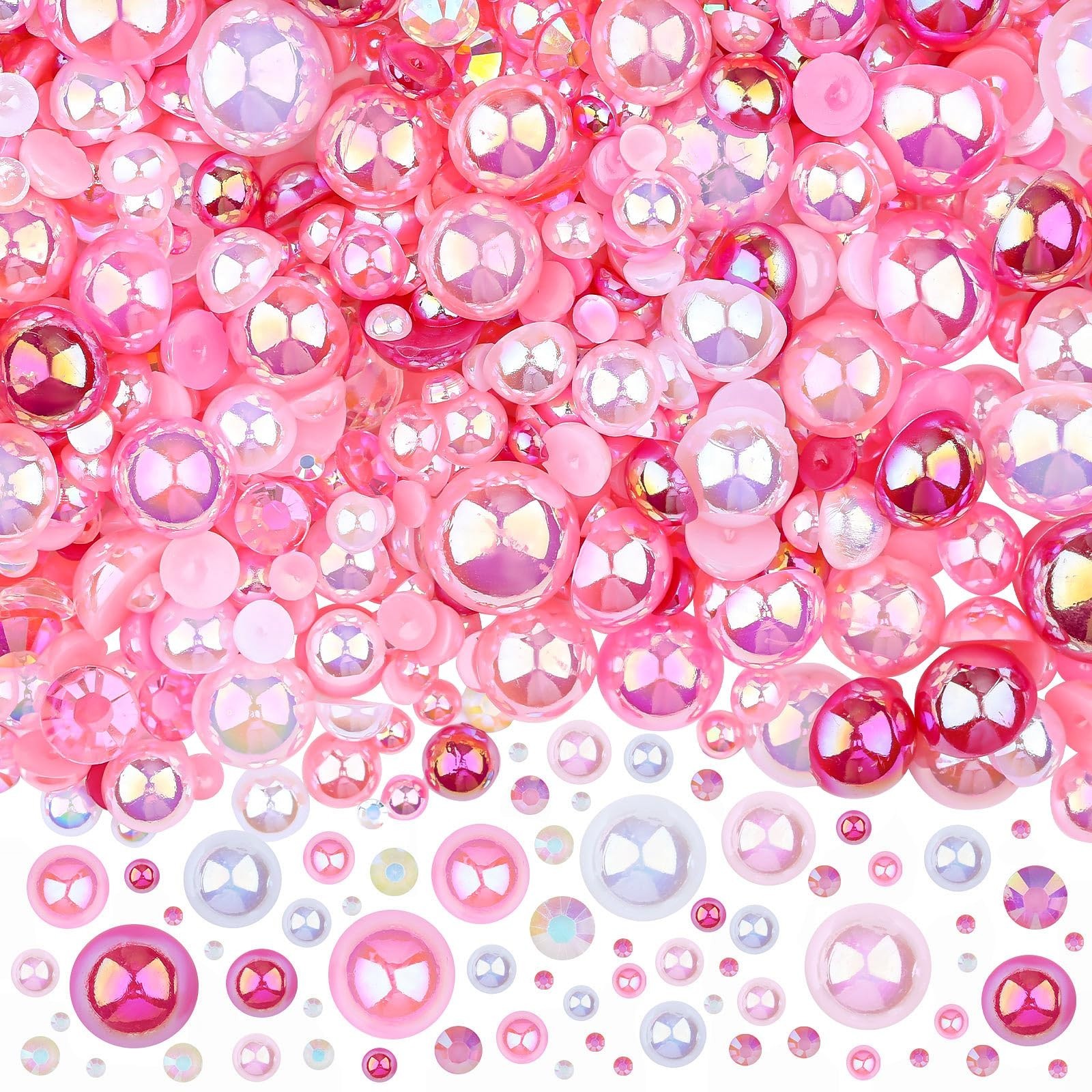 3900+ Pcs Rhinestones and Pearls Kit, 2-10mm Flatback Gems for Nail Art, Tumb…