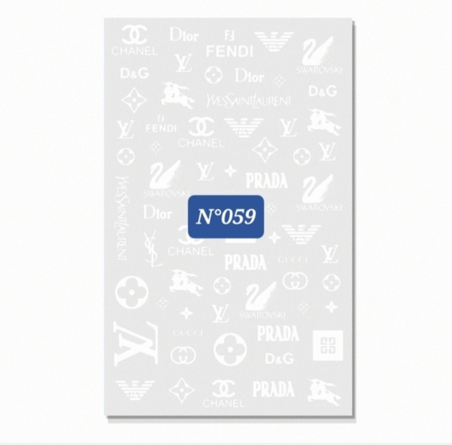 NWT NAIL ART DESIGN SELF-SEAL STICKERS SOLID WHITE N°59!