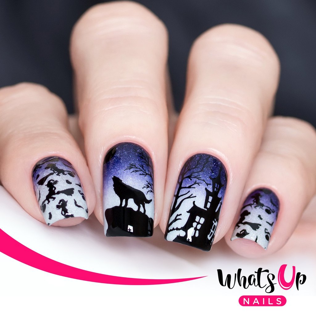 B036 Eeks and Screams Stamping Plate For Stamped Nail Art Design