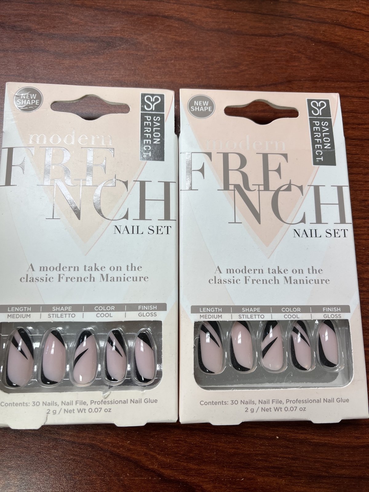 French Nail Set Salon Perfect 30 Nails As Shown In Picture 2 Pack