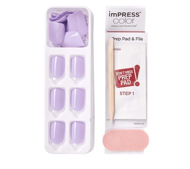 imPRESS Press-On Nails Light Purple Short Squoval 30ct No Glue KISS