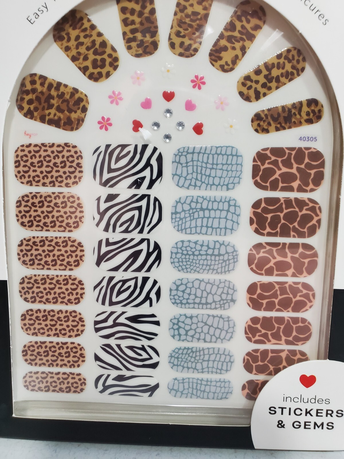HeyPop Easy Application Mix & Match Animal Print Nail Wraps NWB