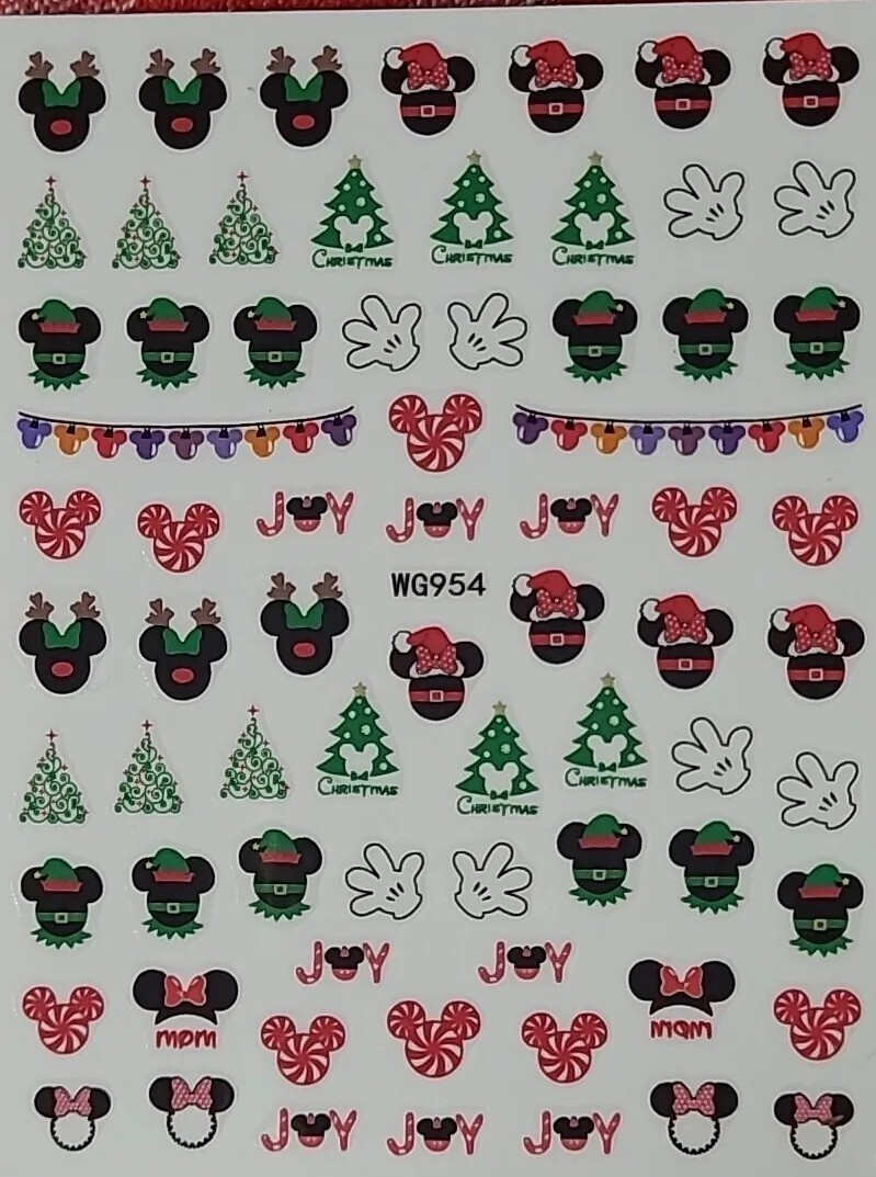 Disney,Fun,Mickey Mouse, Christmas Holiday, Nail Art Stickers