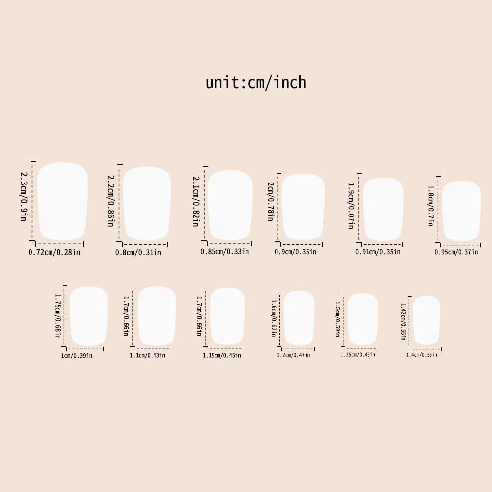 Glitter Black French Tip Press On Nails Medium Square DIY Manicure Kit 24pcs