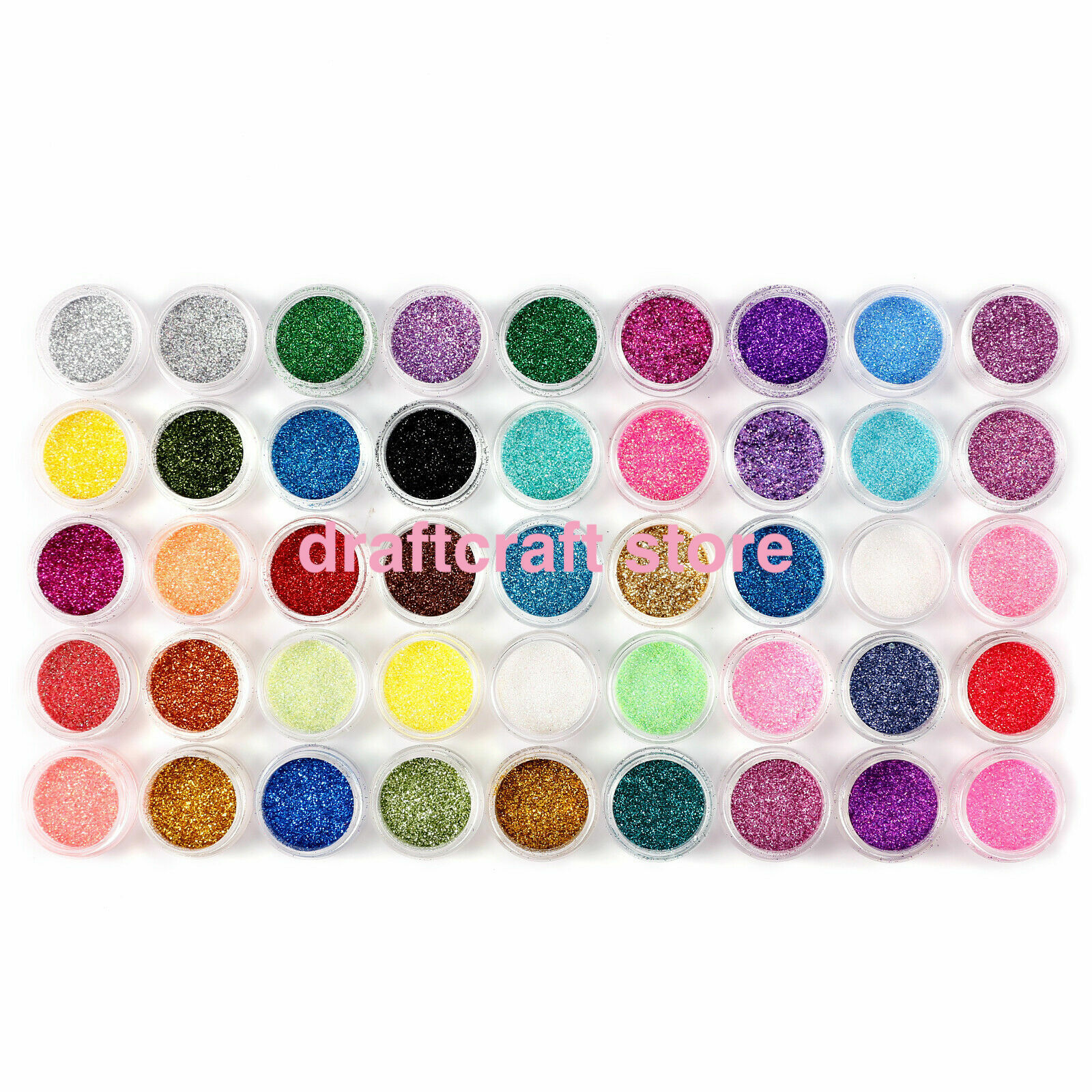 45 Mix Colors Art Powder GLITTER Dust SET UV Acrylic Nail Tips Glitters Manicure