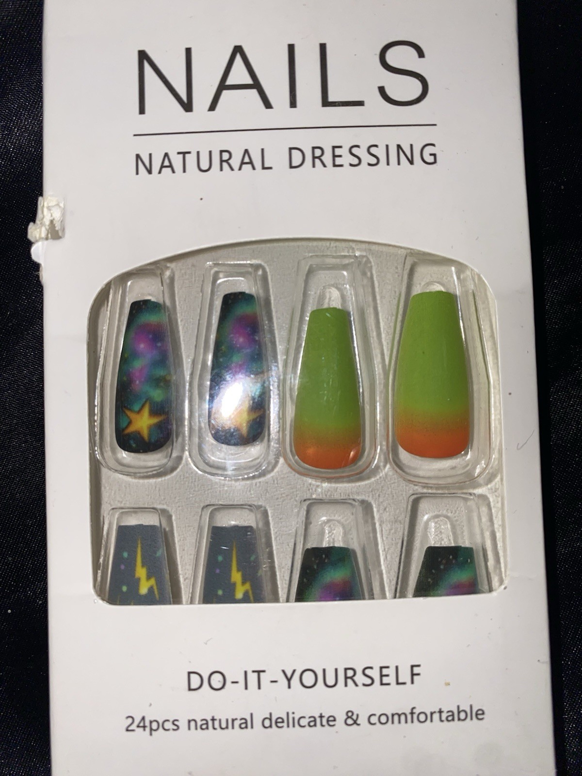 Pink & Green & Solar System Press On Nails