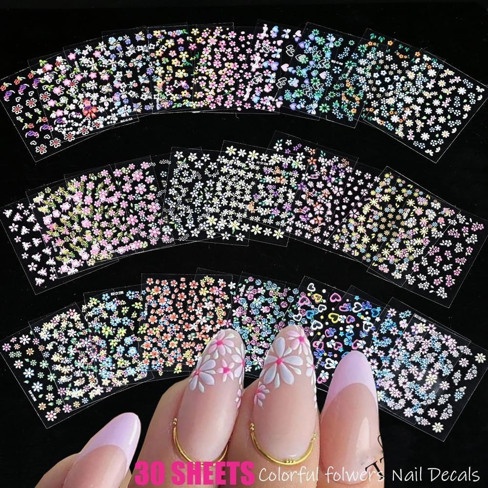 Luxury 102 Sheets Nail Art Stickers & Storage Book – 5200 Unique Floral Designs