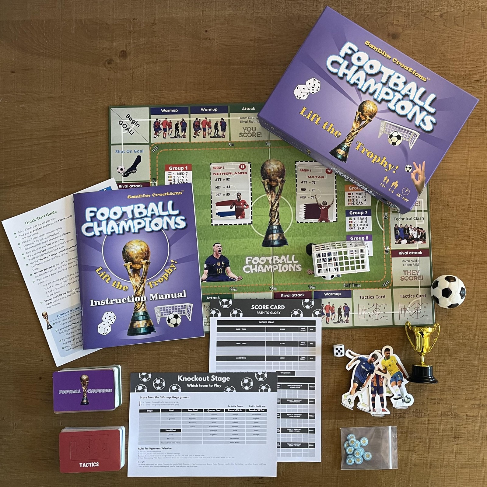 SanDim Creations Football Champions Board Game – Family 7.5 x 10 x 0.1 inches