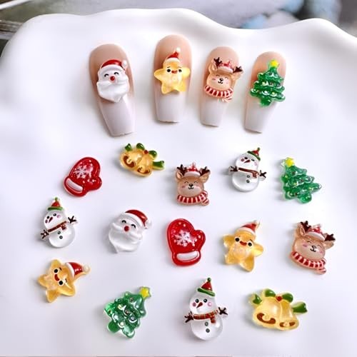 70 Pcs Santa Claus Elk Christmas Tree Snowman Acrylic Nail Art Style 8