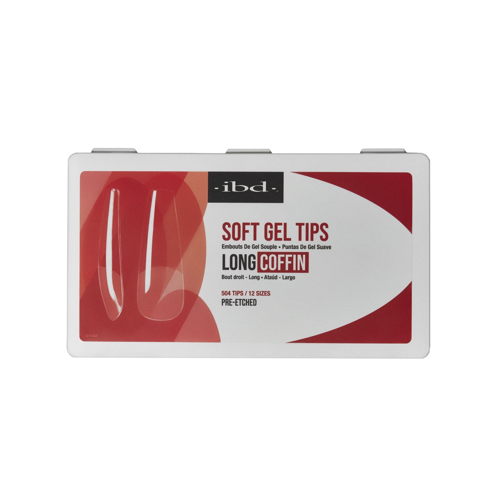 IBD Clear Soft Gel Tips – Long Coffin, 504 ct.