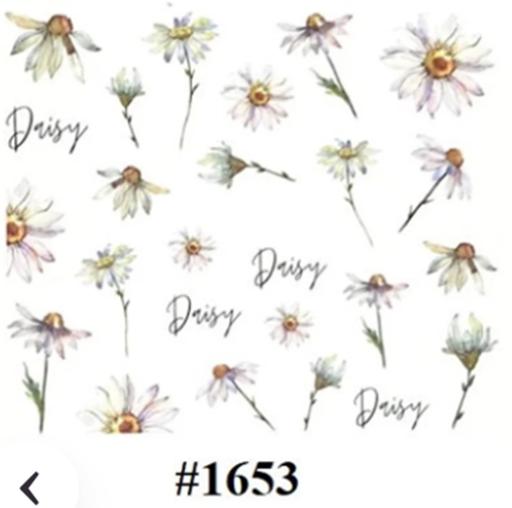 Daisy Flower Nail Art Stickers: Water Transfer Decals (Group 1)
