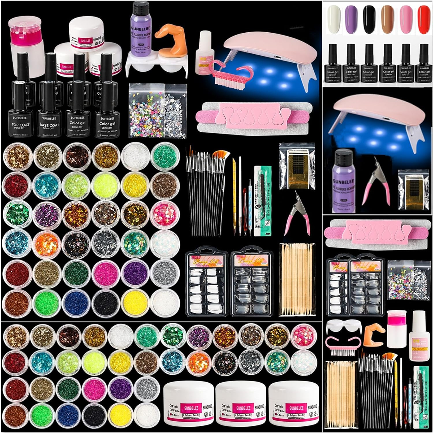Acrylic Nail Kit for Beginners with Everything, with Professional Gel Nail Polis