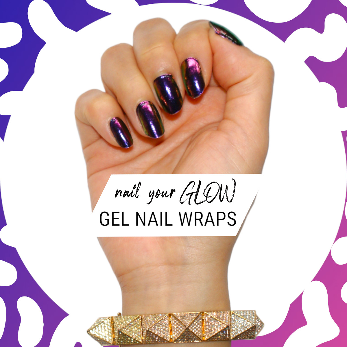 20 Gel Nail Wrap Stickers, Shimmer Sparkly, Semi Cured UV/LED, Nail Art Design