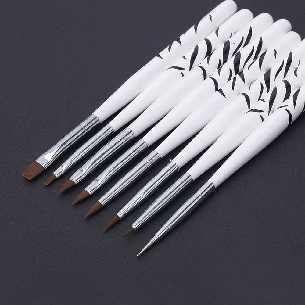 1Set/8Pcs UV Gel Nail Art Brush Polish Painting Pen Brush For Manicure