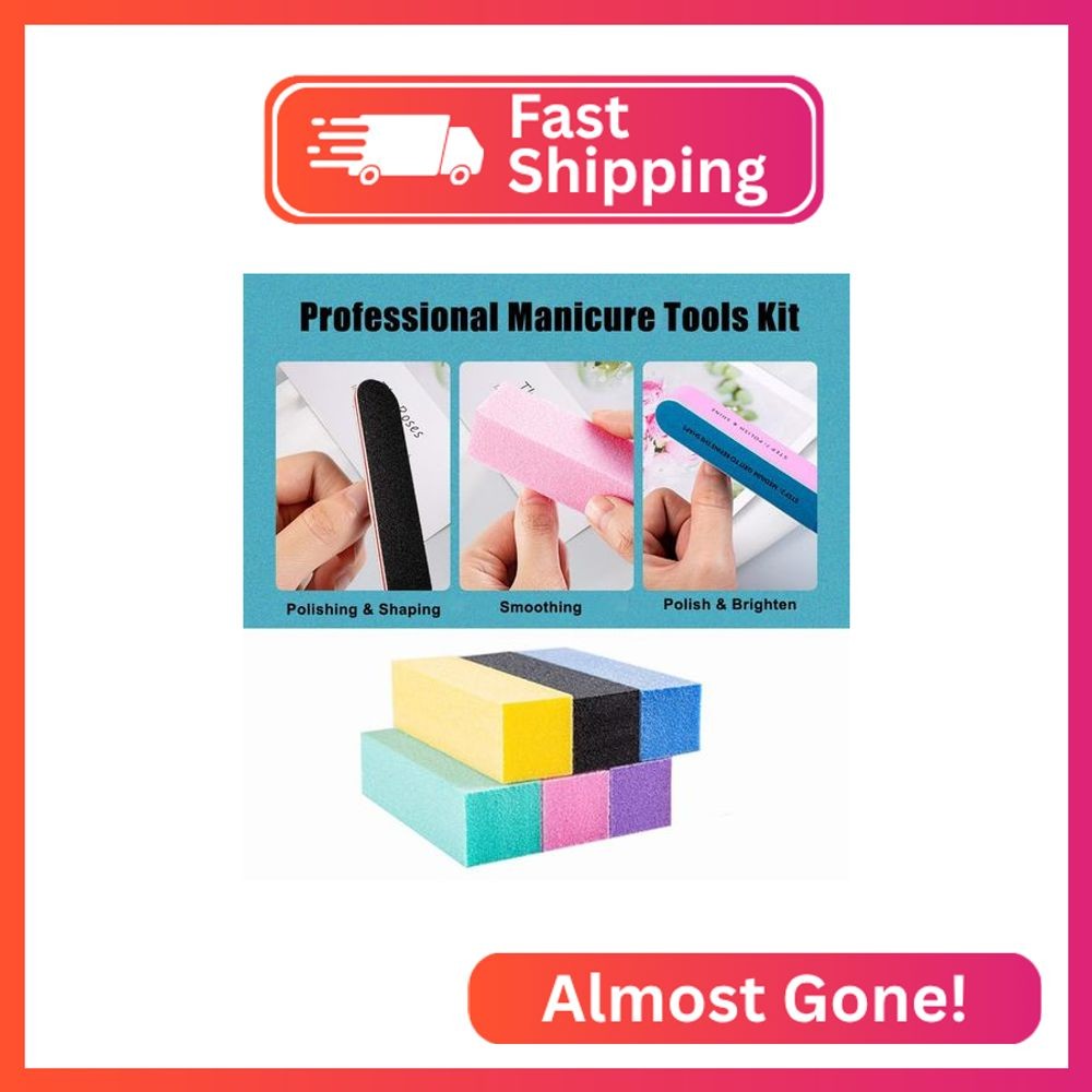 WEILUSI Nail Files and Buffers 17PCS Professional Manicure Tools Kit, Rectangula