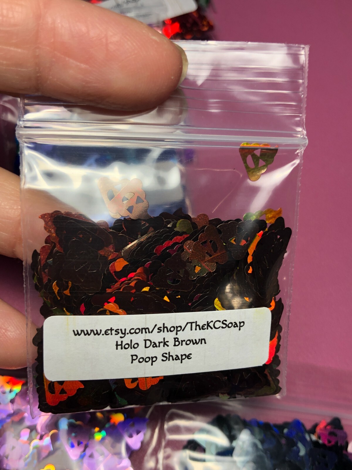 Solvent Resistant Holo Poop shape Glitter U Choose Color Nail Art Face Crafts
