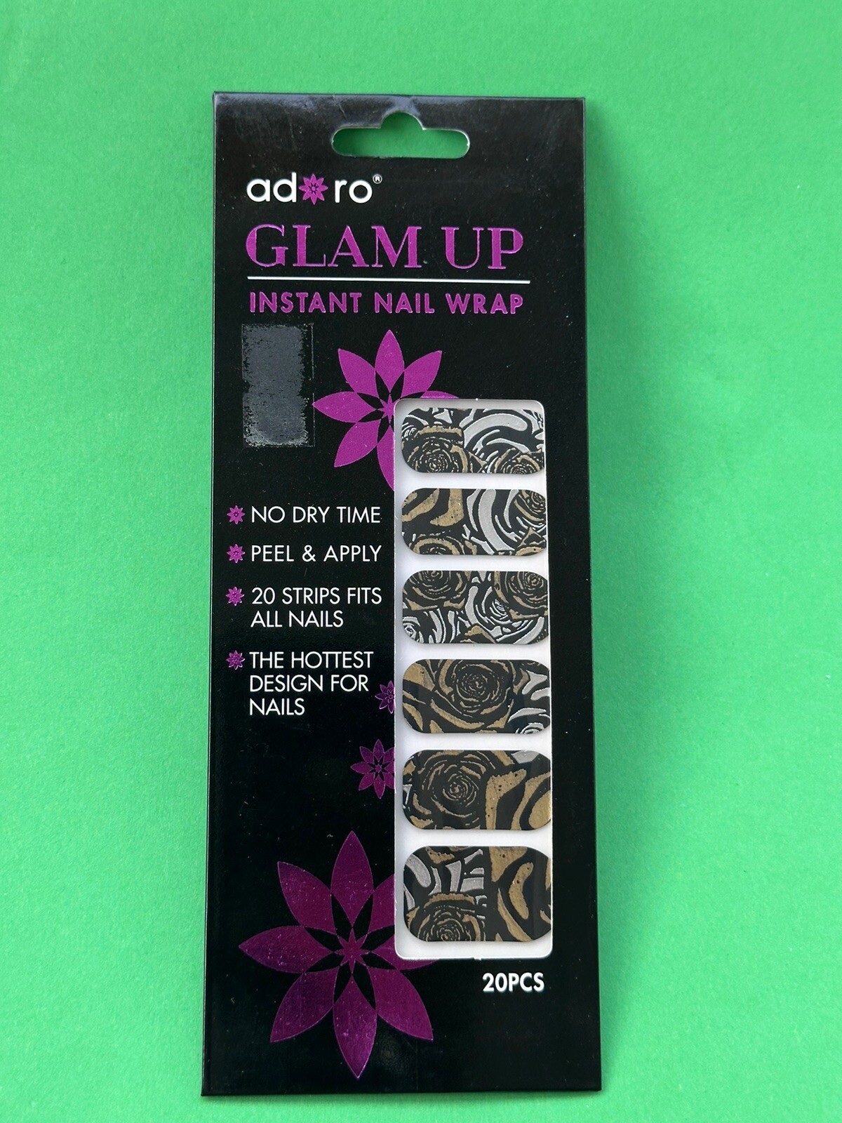 20 Strips In a Pack Instant Nail Wrap, Peel and Apply, Hottest design Brand New.