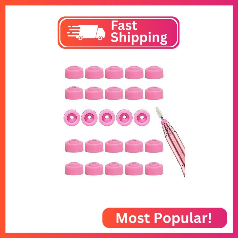 FUATY Drill Nail Dust Collector, 20PCS Nail Drill Bit Dust Cover Dustproof Prote