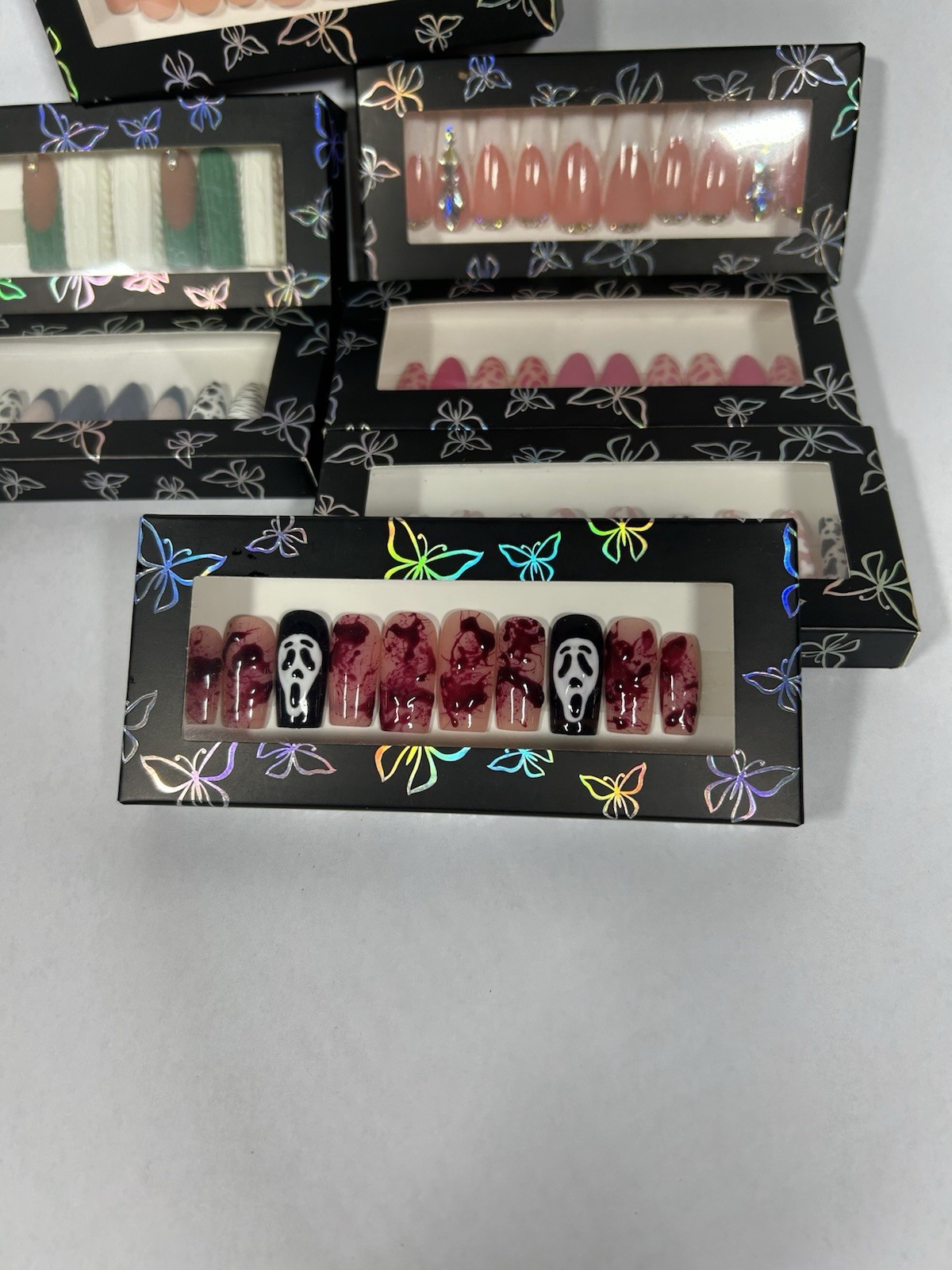 (Lot of 18) Press On Nails – Handmade / Boutique Style – New – Mixed Designs