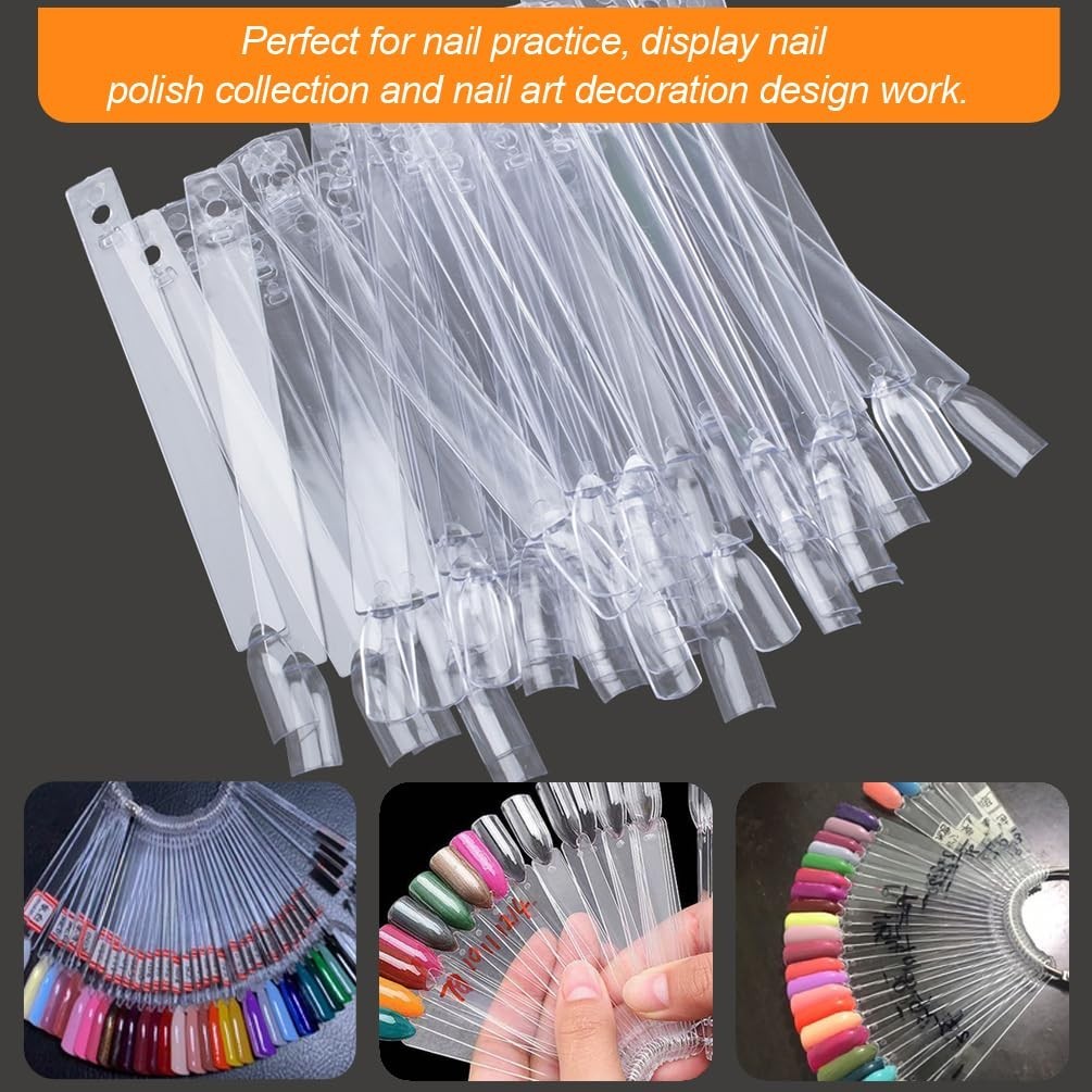 Elegant 50 Pcs Nail Swatch Sticks – Glossy Display for Seamless Art Practice