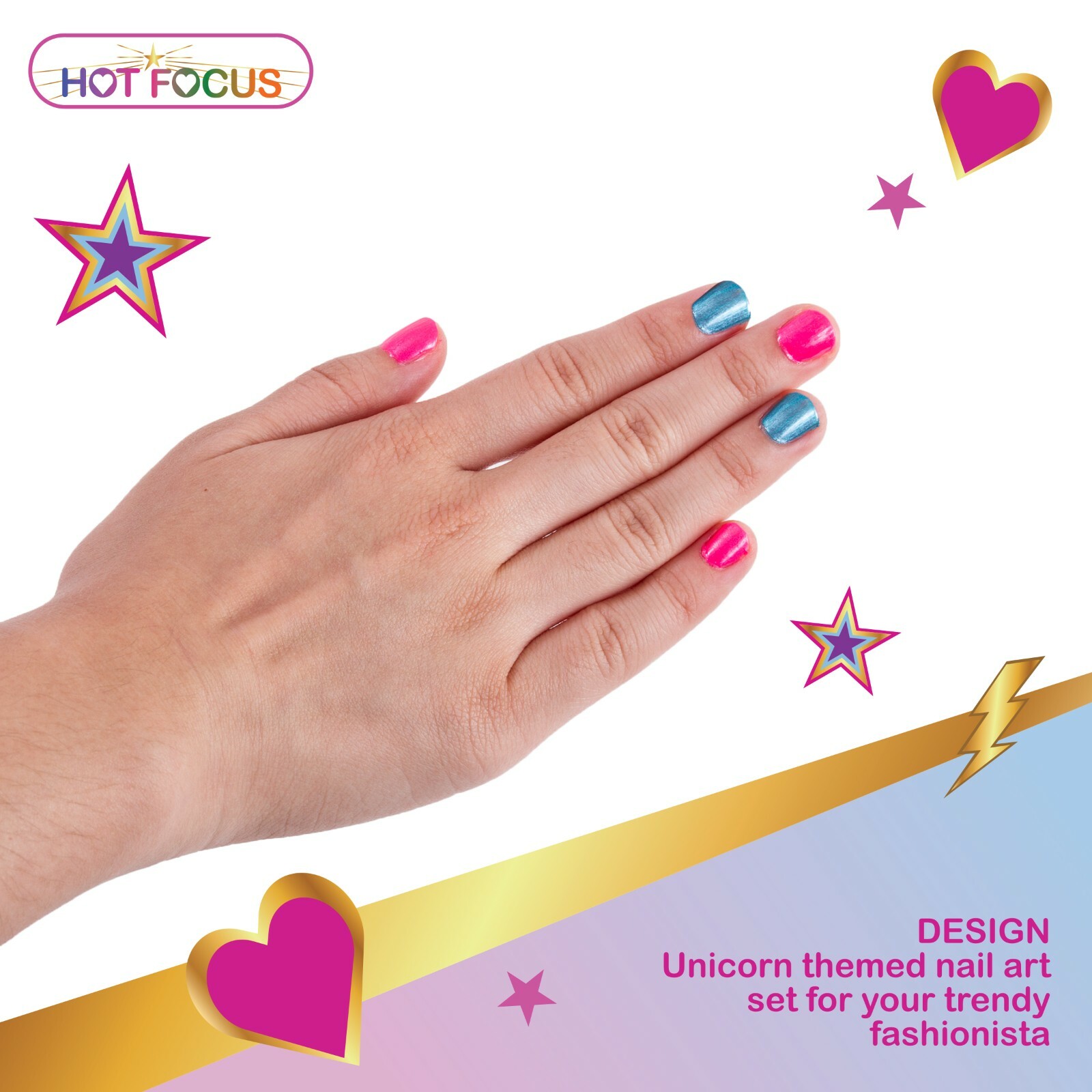 Girls Nail Art Set – 168 Piece Unicorn Non-Toxic Scented Peel Off Nail Polish