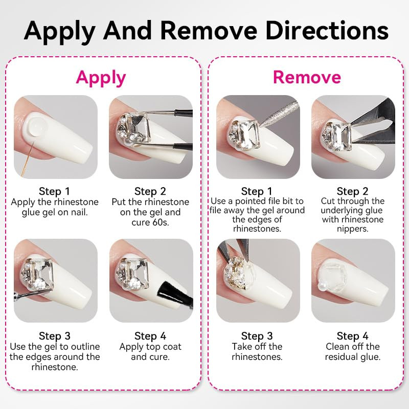 Rhinestone Glue Gel for Nails,30G Super Strong Adhesive Nail Art