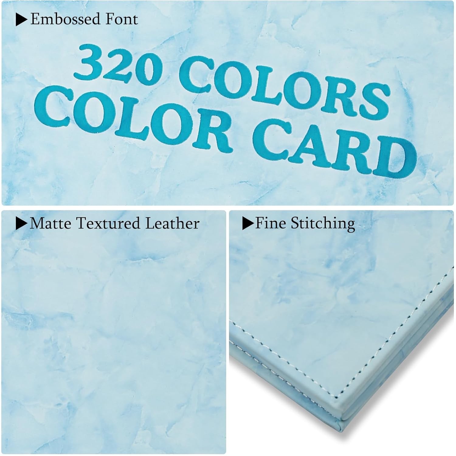 320 Nail Color Book,With 480 Flase Tips & 1-400 Number Sticker Labels,Leather Pr