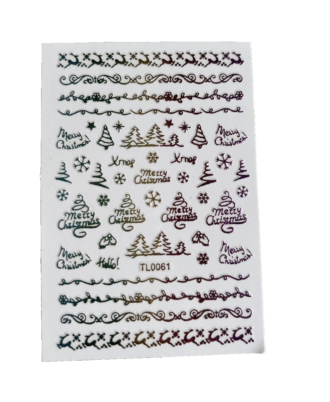 Christmas Nail Stickers TL0061 Multicolor
