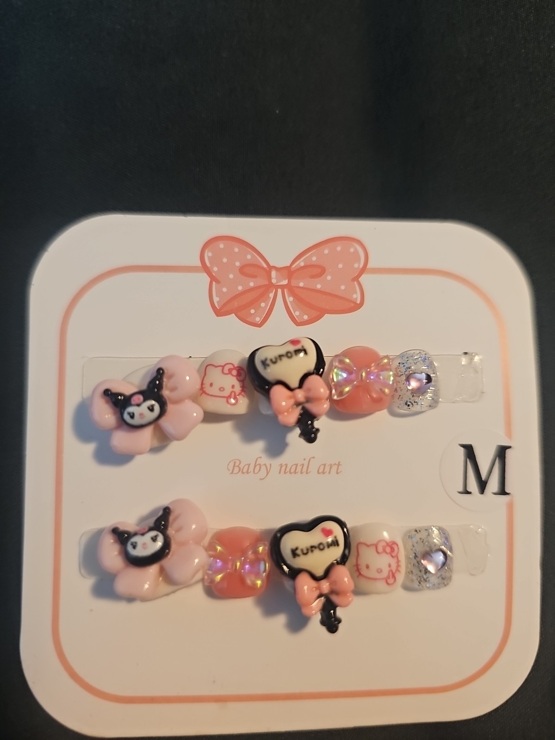 Pretty Gothic Nail Art Press On Nails For Baby Casual/ Graduation /birthday Etc.