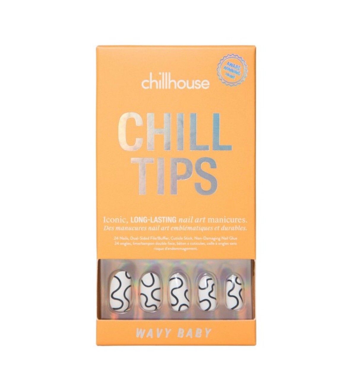 Chillhouse Chill Tips Nail Art Press Ons – Wavy Baby – 24 nails