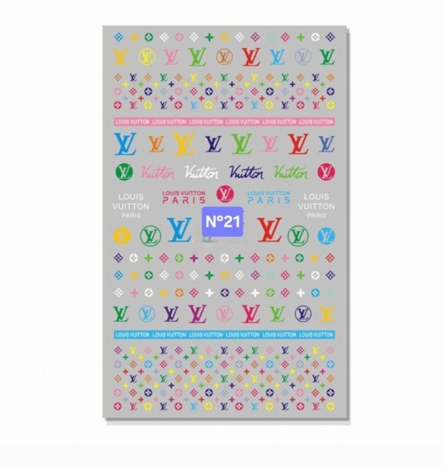 NWT NAIL ART DESIGN SELF-SEAL STICKERS N°021: MULTICOLORED PASTELS!