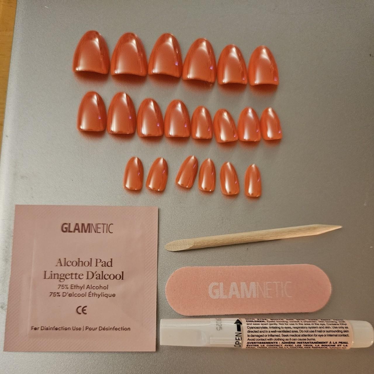 Glamnetic Lush Coral Press-On Nails – Partial Set (Glazed Short Oval)