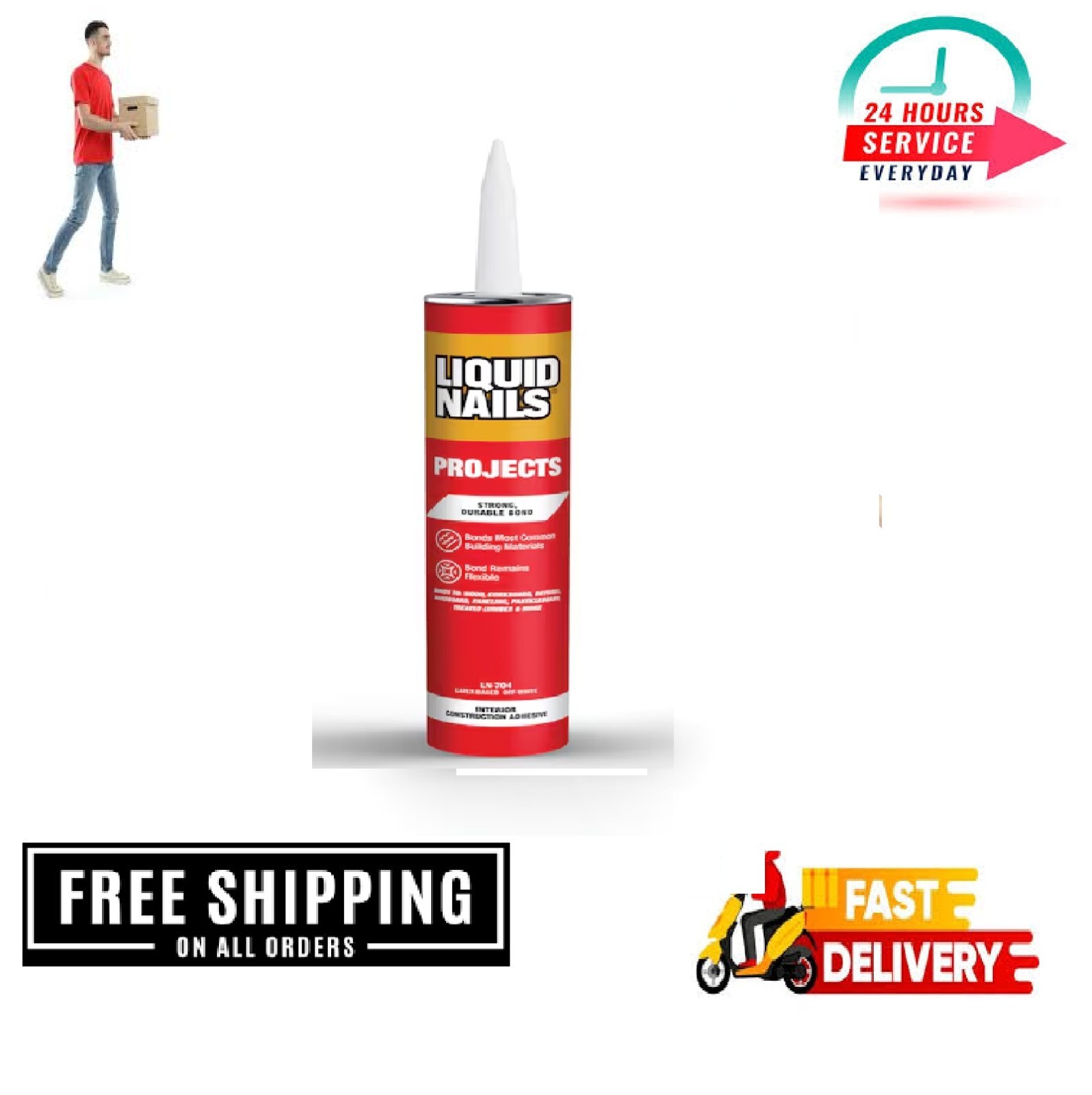 Liquid Nails Interior Projects Construction Adhesive Off-White, 10 oz
