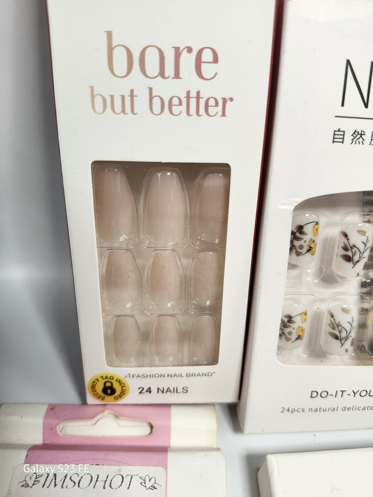 Huge Press On Nails Lot Kiss Bare But Better DIY Nail Art Tips Mixed Glue On