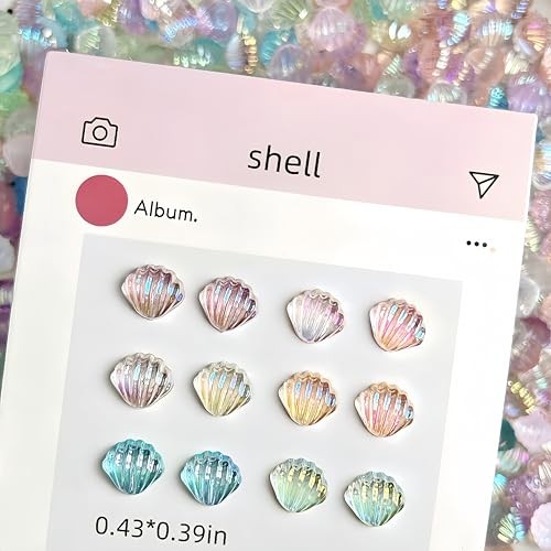 150Pcs Seashell Nail Charms 3D Resin Summer Ocean Seashell Nail Shell
