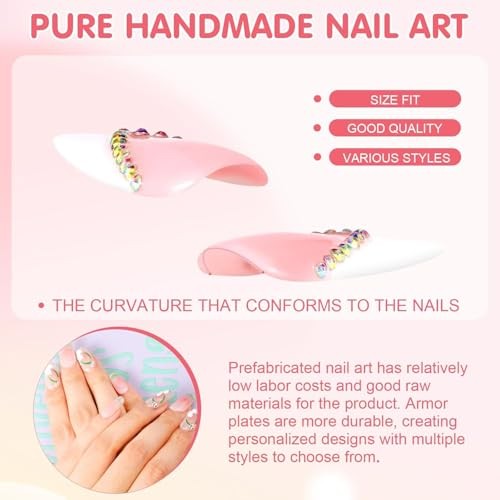 Handmade Cat Eye Press On Nails Longtiletto 10Pcs Reusable Pre Designed S 058