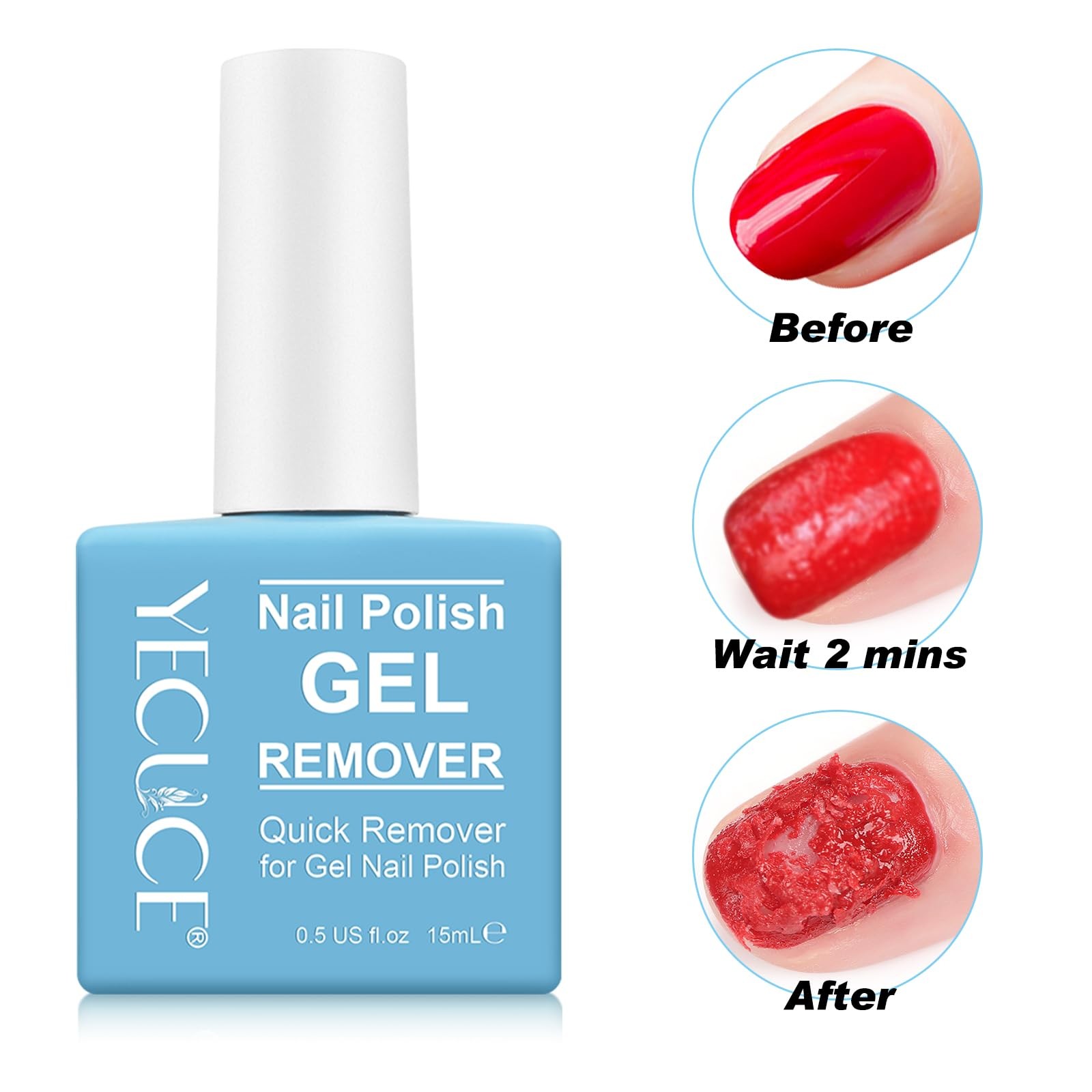 Gel Polish Remover for Nails (3pack), Easy & Quick Soak Off Polish…