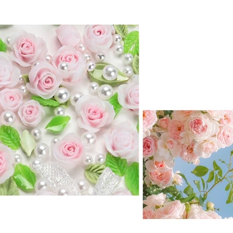 3D Flower Nails Art Charms Rose Flower Nail Charm Nails Decorations for Women
