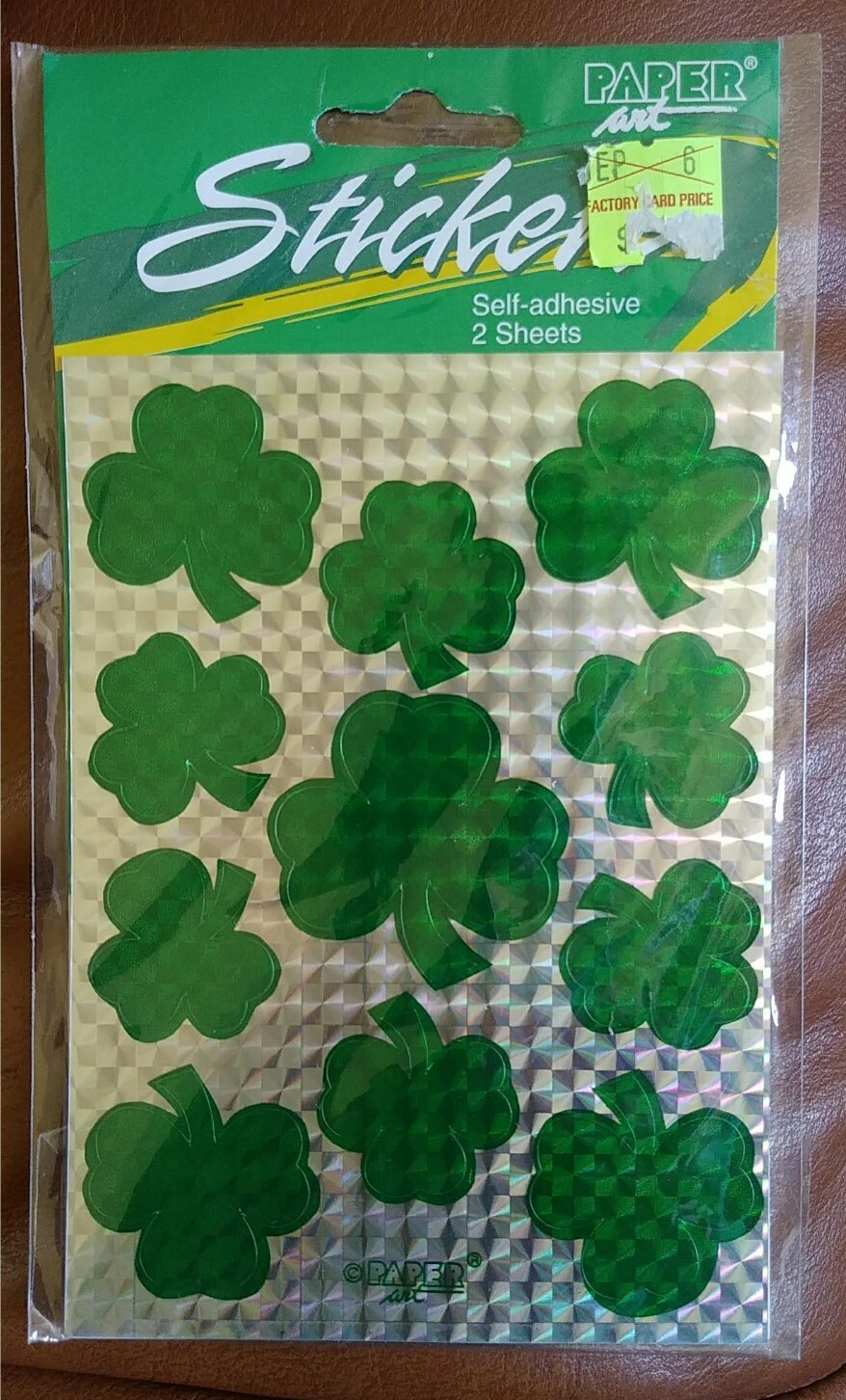 Paper Art Four Leaf Clover Self Adhesive 2 Sheets Stickers