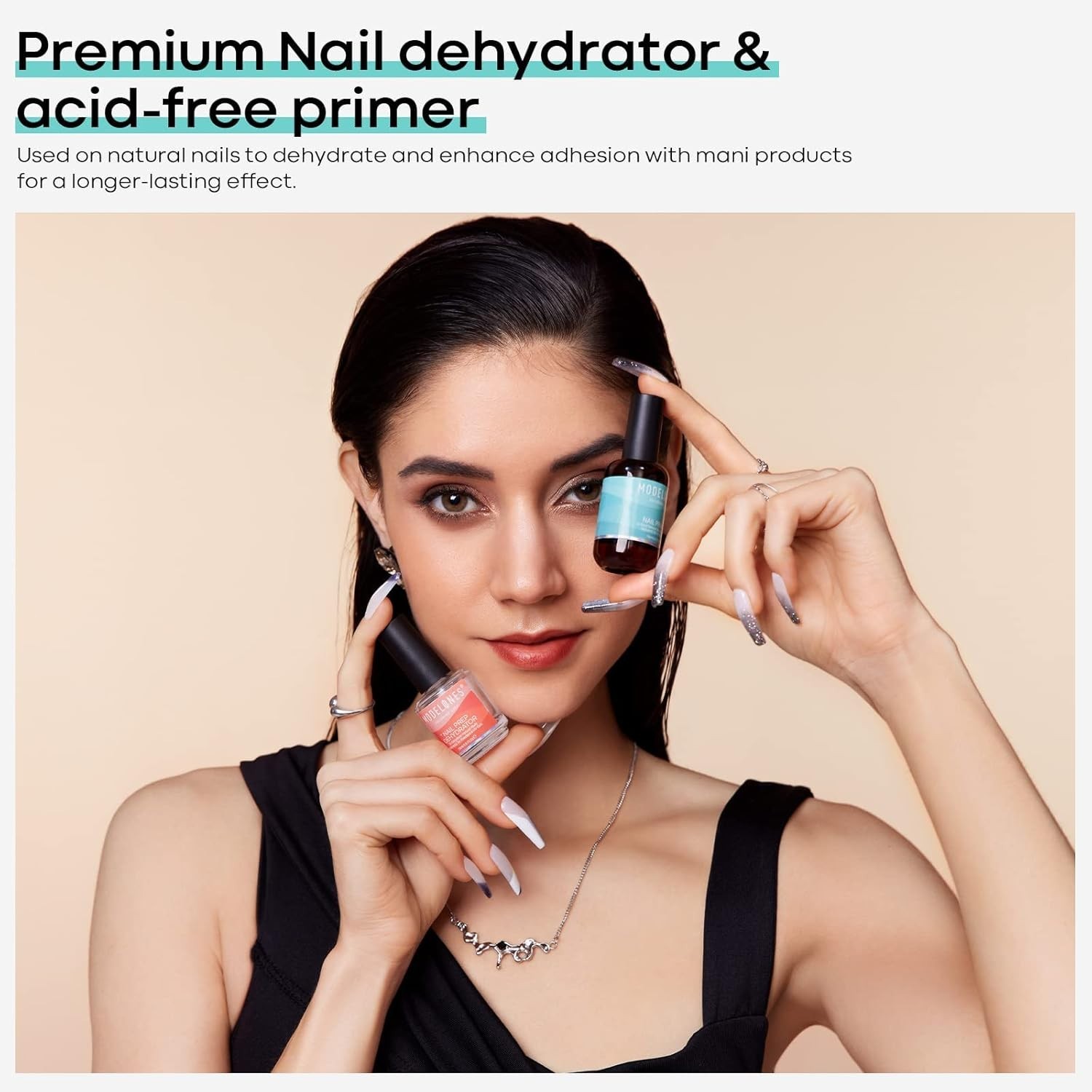 modelones 15 ml Nail Dehydrator and Primer Acid Free Base Coat Natural Prep D…